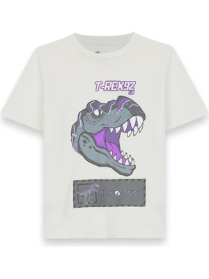Skechers SK241093 Graphic Tee Kırık Beyaz Erkek Çocuk T-Shirt