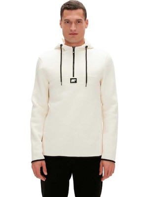 Bad Bear 19.02.27.027 Halfzip Kırık Beyaz Erkek Sweatshirt