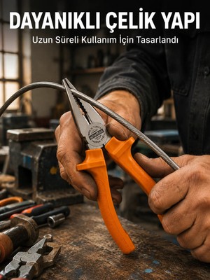 Negok Dövme Çelik Pense Ergonomik Kaymaz Saplı El Aleti