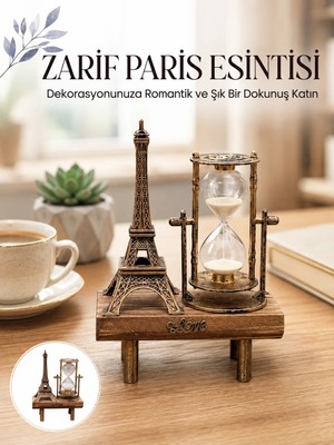 Astraltech Paris Eyfel Kulesi Hediyelik Eyfel Retro Kum Saati Dekoratif Eşya Yeni Nesil