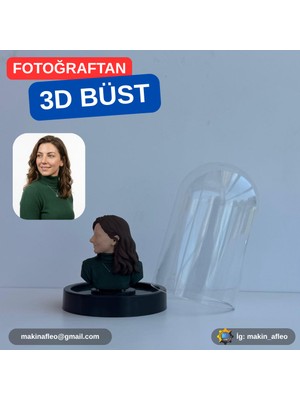 Makinafleo Fanus Içinde Kişiye Özel 3D Tek Kişilik Büst (8cm)
