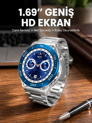 Genel Tedarik Akıllı Saat 1.62 Inç Ultimate Nabız Sensörlü Sesli Görüşme Yapabilen Yeni Nesil