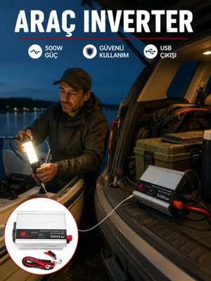 Marmara Avm 500W Araç Inverter Aküden Priz Dönüştürücü