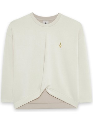 Skechers S242152 W Soft Touch Crew Neck  Beyaz Kadın Sweatshirt