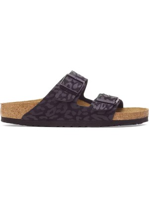 Birkenstock Arizona Bf Syn Leopard Siyah Kadın Terlik