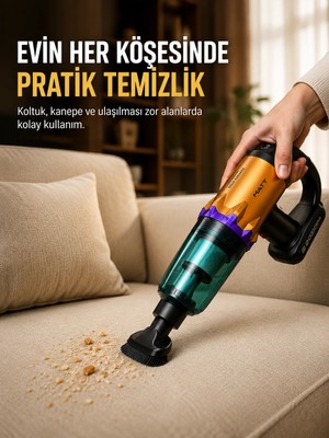 Marmara Avm Taşınabilir Kablosuz El Süpürgesi Araç ve Ev Temizliğine Uygun