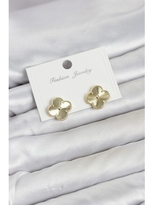 Marsilyan Gold Renk Pirinç Yonca Model Kadın Küpe TJ-BKP11938