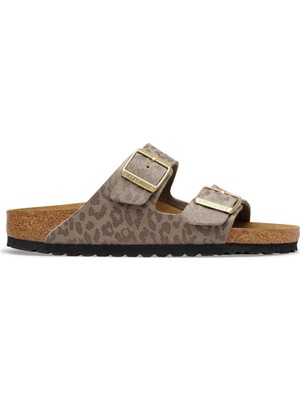 Birkenstock Arizona Bf Syn Leopard Gri Kadın Terlik