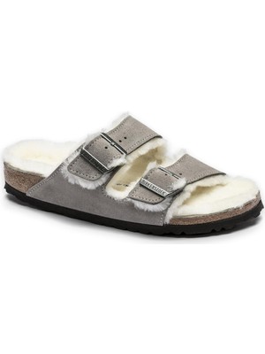 Birkenstock Arizona Vl Shearling Gri Kadın Terlik