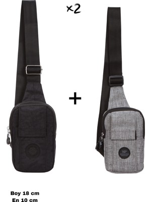 Sannora Bags Unisex Keten Kumaş Telefon Bölmeli Bel ve Çapraz Omuz Çanta Göğüs Seyahet Günlük Bodybag