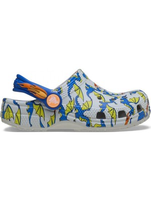 Crocs 212514 Classic Dragon Graphic Clog T Gri Çocuk Terlik