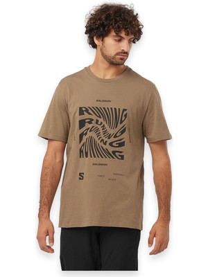 Salomon LC2218800 Running Graphic  Kahverengi Erkek T-Shirt