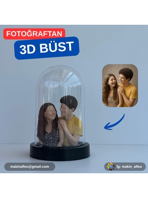 Makinafleo Fanus Içinde Kişiye Özel 3D 2 Kişilik Büst (7cm)
