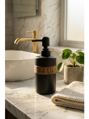 Makri Home 300 ml Seramik Lenora Sıvı Sabunluk, 7 cm Çap, 18 cm Yükseklik