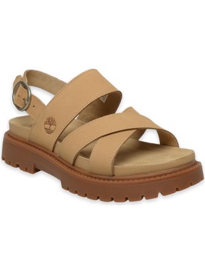 Timberland TB0A61T4 Clairemont Way Backstrap Sandal Bej Kadın Sandalet
