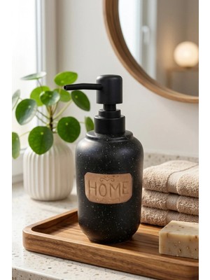 Makri Home 300 ml Seramik Lenora Sıvı Sabunluk, 7 cm Çap, 18 cm Yükseklik