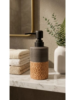 Makri Home 300 ml Seramik Lenora Sıvı Sabunluk, 7 cm Çap, 18 cm Yükseklik