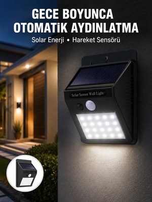 Toyigoo Su Geçirmez 20 LED Solar Aydınlatma | Dış Mekan Için Pır Hareket Sensörü ile Akıllı Işık