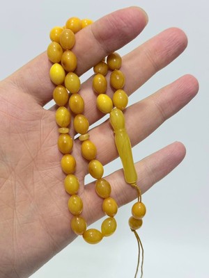 Hasyılmaz Doğal Kaya Damla Kehribar Tesbih 33LÜK 13,80 Gram K020