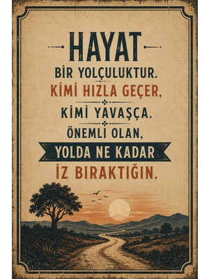 Lucena Retro Edebi Sözlü Mdf Duvar Tablosu Vintage Dekoratif Motivasyon Yazılı Poster 39