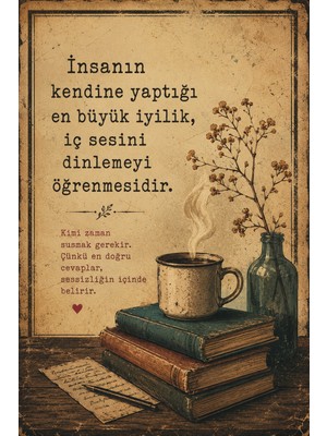 Lucena Retro Edebi Sözlü Mdf Duvar Tablosu Vintage Dekoratif Motivasyon Yazılı Tablo 1