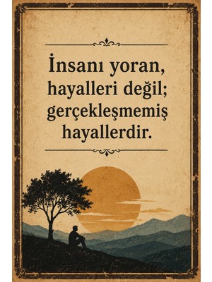 Lucena Retro Edebi Sözlü Mdf Duvar Tablosu Vintage Dekoratif Motivasyon Yazılı Pano 12