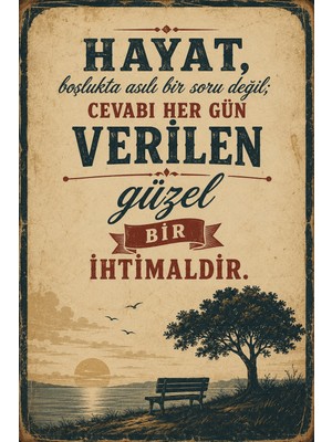 Lucena Retro Edebi Sözlü Mdf Duvar Tablosu Vintage Dekoratif Motivasyon Yazılı Pano 48