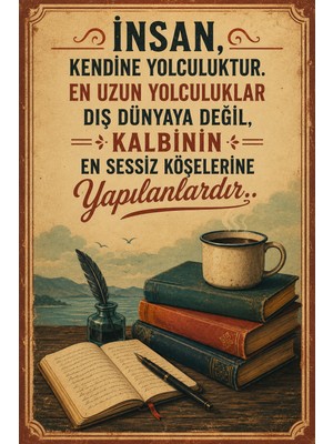 Lucena Retro Edebi Sözlü Mdf Duvar Tablosu Vintage Dekoratif Motivasyon Panosu 35