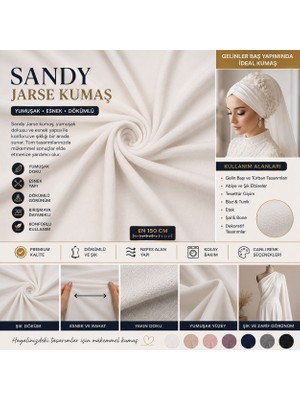 Simline Sandy Jarse Kumaş Gelin Başı Türban Tasarımları