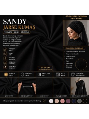 Simline Sandy Jarse Kumaş Gelin Başı Türban Tasarımları