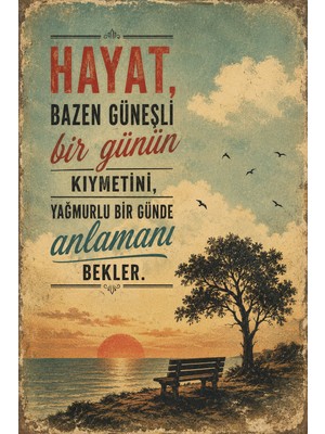 Lucena Retro Edebi Sözlü Mdf Duvar Tablosu Vintage Dekoratif Motivasyon Tablosu 22