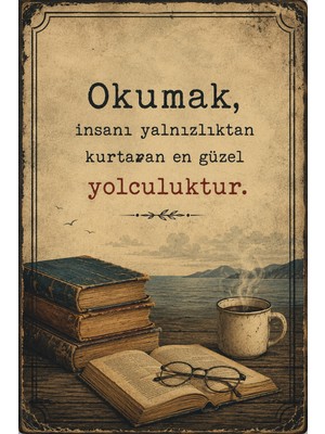 Lucena Retro Edebi Sözlü Mdf Duvar Tablosu Vintage Dekoratif Yazılı Ahşap Duvar Panosu 36
