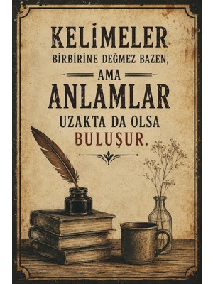 Lucena Retro Edebi Söz Ahşap Mdf Tablo Vintage Dekoratif Duvar Panosu Kitap Temalı 25