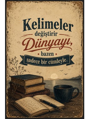 Lucena Retro Edebi Sözlü Mdf Duvar Tablosu Vintage Dekoratif Yazılı Duvar Dekoru 26