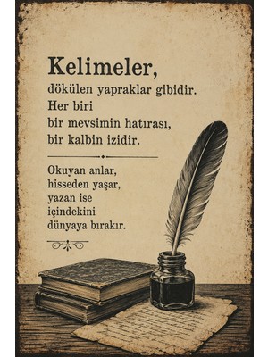Lucena Retro Edebi Sözlü Mdf Duvar Tablosu Vintage Dekoratif Yazı Panosu 15