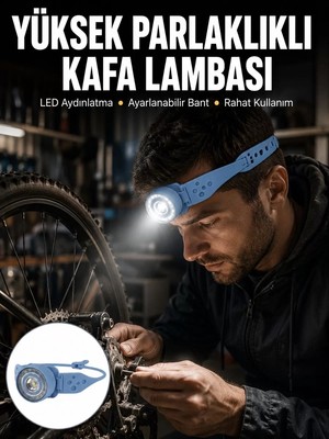 Gees Global Hafif ve Taşınabilir Kamp Kafa Lambası Ayarlanabilir Işık Yeni Nesil