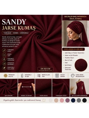 Simline Sandy Jarse Kumaş Gelin Başı Türban Tasarımları