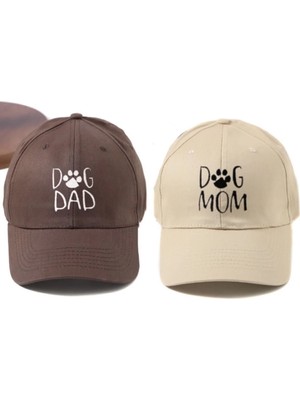 Empressco Unisex Kahve Bej Dog Dad & Dog Mom 2'li Kep Set