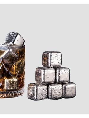 Tbl Dekor Paslanmaz Metal Buz Küpleri Seti Klipsli Sulandırmadan Soğutma Özellikli