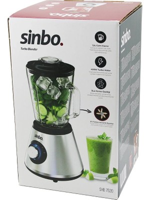 Genel Tedarik Sinbo Turbo Doğrayıcı Blender - Buz Kırıcı - 1.5 Litre Cam Hazne