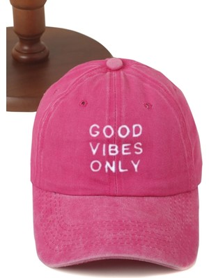 Empressco Good Vibes Only Desenli Yıkamalı Beyzbol Kep