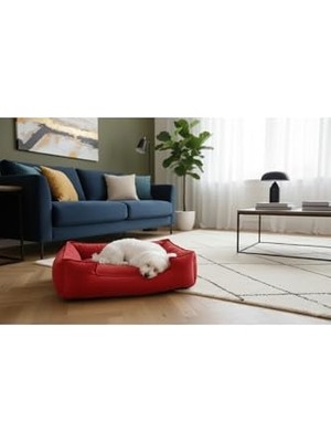Esranın Dünyası Kedi Yatağı, Küçük Irk Köpek Yatağı 60X45 Kırmızı