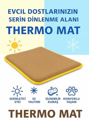 Esranın Dünyası Thermo Mat Hem Soğuk Hem Sıcak Kullanılabilen 2si1 Arada Kedi & Köpek Minderi (Kahverengi, Medium)