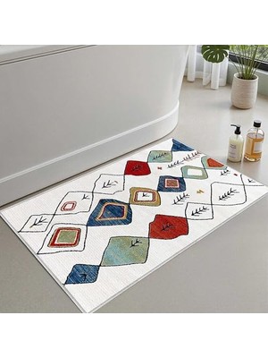 MarkEntegra Monnhein 2'li Set Banyo Paspası, Yumuşak Banyo Halısı, Kaymaz Dot Tabanlı, Su Emici, Makinede Yıkanabilir - 50X60-60X100 cm