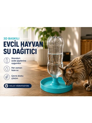 Otomatik Evcil Hayvan Su Sebili – Standart Şişeye Uygun