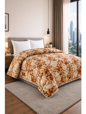 Bella Home Yatak Örtüsü | Çok Amaçlı | 100% Polyester | Hassas Tuşeli | Basklı | Lüx - Premium | 200 cm x 220 cm
