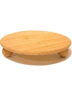 MarkEntegra Smartizi Top Ayaklı Mini Bambu Sunumluk - 12 cm Yuvarlak Doğal Ahşap Stand - Kahve Yanı, Lokumluk, Mumluk ve Dekoratif Altlık