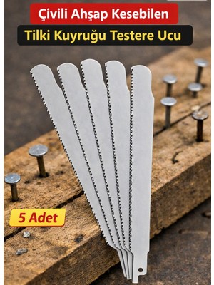 Belirtilmemiş Tilki Kuyruğu Testere Bıçağı Çivili Ahşap Için 5 Adet (Beyaz)