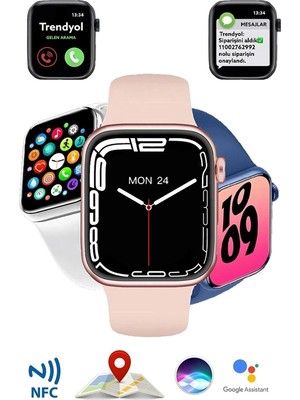 Genel Tedarik Pembe Rose Gold Kasa ve Siyah Silikon Kordonlu Akıllı Saat, Nabız ve Uyku Takibi Özellikli