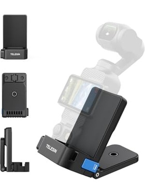 MarkEntegra Djı Osmo Pocket 3 Mıknatıslı Tutucu, Stant, Genişletme Adaptörü, 180° Ayarlanabilir Sap, 1/4 Inç Dişli Delikli ve Soğuk Ayakkabı Tutuculu Metal Tutucu